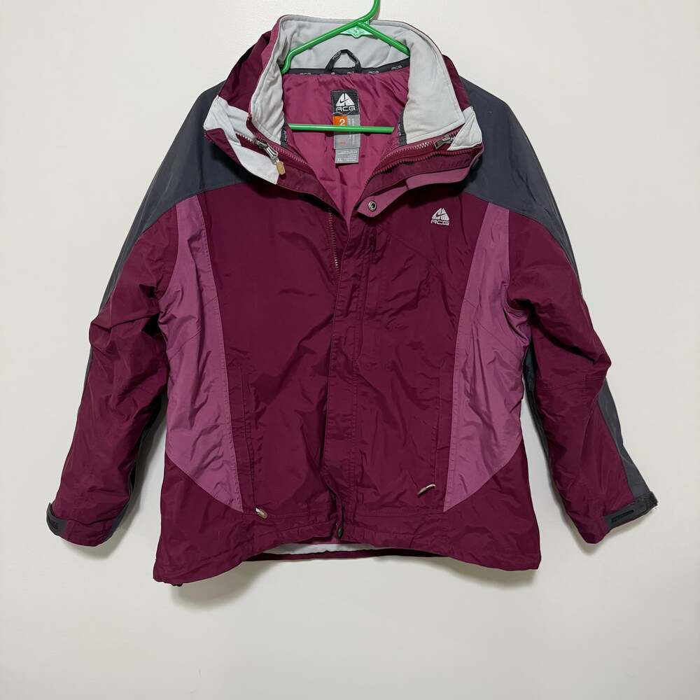 Vintage Nike ACG 3 Dual Layer‎ Hooded Thermal Jacket Womens XL